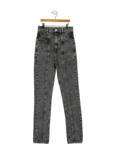 Pre-owned Isabel Marant Étoile High-rise Straight Leg Jeans W/ Tags In Gray