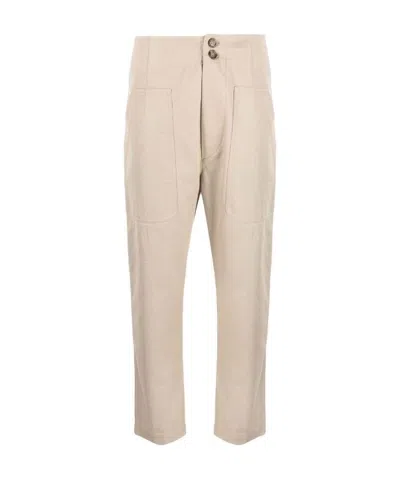 Isabel Marant Étoile High-waisted Cropped Trousers In Nude