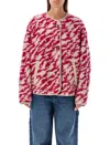 Isabel Marant Étoile Himala Reversible Textured Jacket In Raspberry Beige