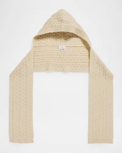 Isabel Marant Étoile Hooded Alpaca-blend Cable-knit Scarf In Neutral
