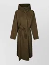 Isabel Marant Étoile Hooded Belted Coat Back Vent In Green
