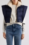 ISABEL MARANT ÉTOILE ISABEL MARANT ÉTOILE HOODIALI FAUX SHEARLING COLLAR CROP PUFFER VEST