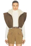 Isabel Marant Étoile Hoodiali Vest In Khaki