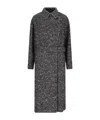 Isabel Marant Étoile 'horia' Black Double-breasted Coat With All-over Houndstooth Motiv In Wool Blend Woman In Black