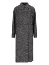 Isabel Marant Étoile 'horia' Black Double-breasted Coat With All-over Houndstooth Motiv In Wool Blend Woman In Black  