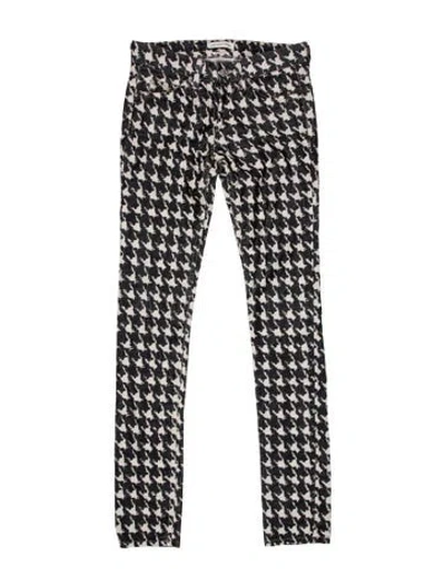 Pre-owned Isabel Marant Étoile Houndstooth Print Skinny Leg Pants In Multi