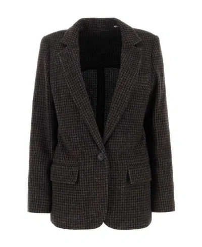 Isabel Marant Étoile Houndstooth Wool Blazer In Black
