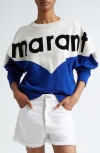 ISABEL MARANT ÉTOILE HOUSTON COLORBLOCK COTTON GRAPHIC SWEATSHIRT