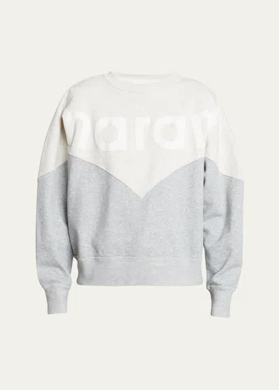 Isabel Marant Étoile Houston Crewneck Logo Sweatshirt In White