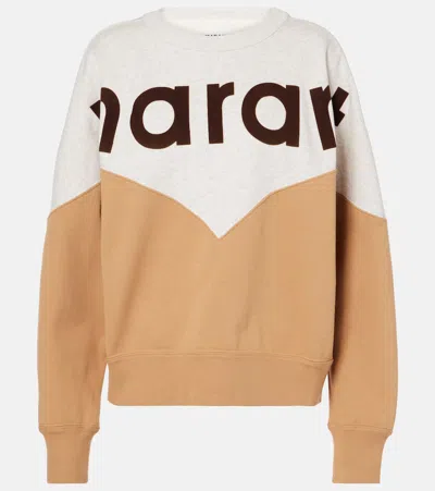 Isabel Marant Étoile Houston Logo Cotton-blend Sweatshirt In Beige