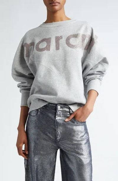 Isabel Marant Étoile Houston Logo Graphic Sweatshirt In Grey/silver