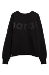 Isabel Marant Étoile Houston Glitter Logo Crewneck Sweatshirt In Black
