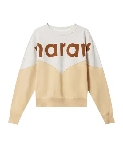 Isabel Marant Étoile Houston Logo Printed Crewneck Sweatshirt In Brown