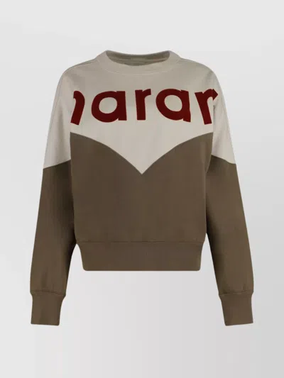 ISABEL MARANT ÉTOILE HOUSTON LOGO PULLOVER VELVET EFFECT PRINT