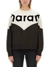 Isabel Marant Étoile Black And White Bi-color Sweatshirt With Contrasting Logo Lettering