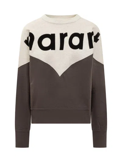 Isabel Marant Étoile Houston Sweatshirt With Flocked Logo In Faded Black