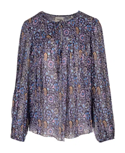 ISABEL MARANT ÉTOILE ISABEL MARANT ÉTOILE FLORAL PRINTED STRAIGHT HEM BLOUSE