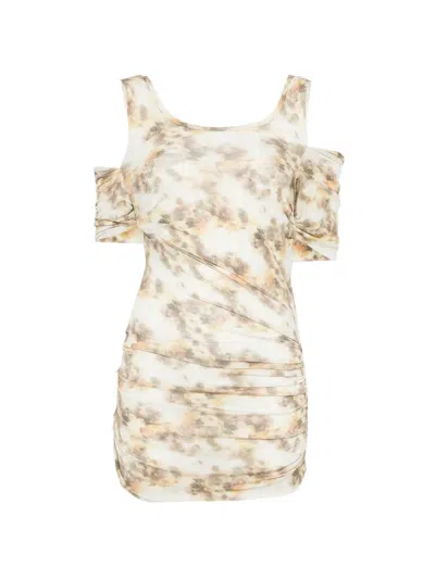 Isabel Marant Étoile Iber Cut-out Gathered Top In Neutral