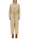Isabel Marant Étoile Idany Drawstringed Detailed Jumpsuit In Powder