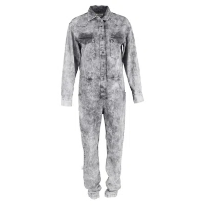Isabel Marant Étoile Idesia Faded Jumpsuit In Grey Denim In Gray
