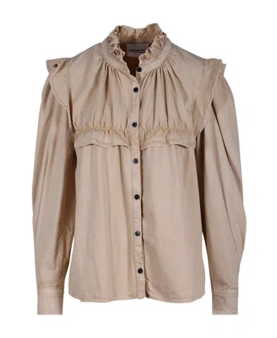 Isabel Marant Étoile Ruffled Shirt In Beige