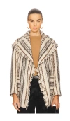 Isabel Marant Étoile Illisa Stripe Fringe Jacket In Sand