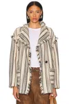 Isabel Marant Étoile Illisa Stripe Fringe Jacket In Neutral
