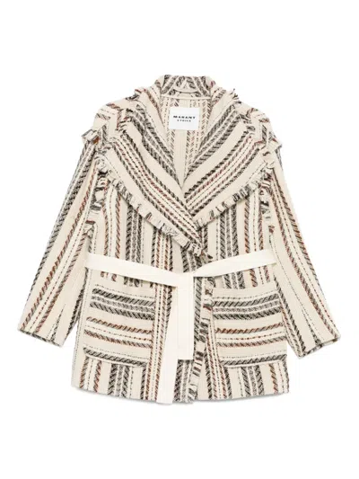 ISABEL MARANT ÉTOILE ILLISA STRIPED FRINGED JACKET