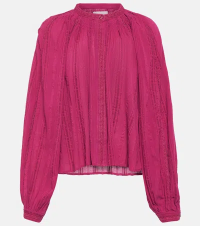 Isabel Marant Étoile Imayae Cotton-blend Blouse In Purple