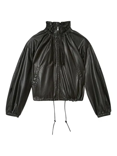 Isabel Marant Étoile Womens Isabel Marant Etoile Neela Ruched Faux-leather Jacket In Black