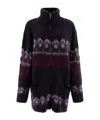 Isabel Marant Étoile Intarsia Brushed Cardi-coat In Black