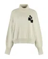 Isabel Marant Étoile Nash Intarsia Cotton And Wool-blend Turtleneck Sweater In Nude
