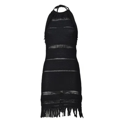 ISABEL MARANT ÉTOILE INTRICATE MACRAMÉ TRAPEZE MINI DRESS