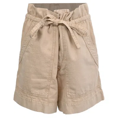 Isabel Marant Etoile Ipolyte Denim Shorts In Beige Cotton In Brown