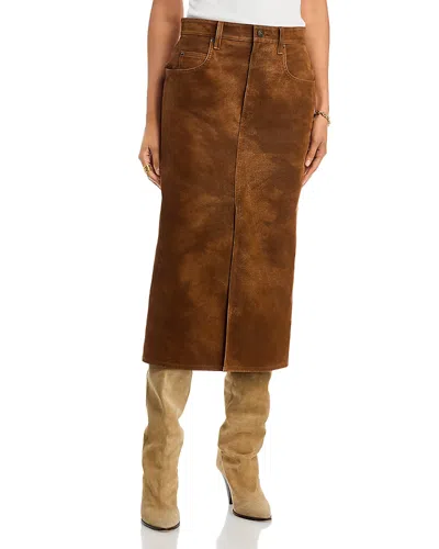 Isabel Marant Étoile Isabel Marant Bisane Faux Leather Skirt In Brown