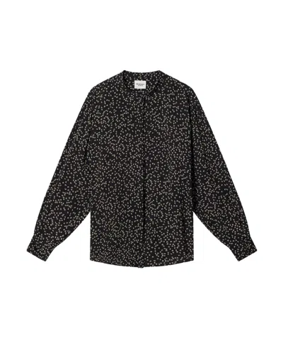Isabel Marant Étoile Isabel Marant Catchell Long Sleeve Printed Shirt In Black