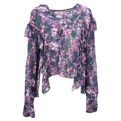 Isabel Marant Etoile  Jelby Floral Print With Ruffle Trims Blouse In Multicolor Viscose