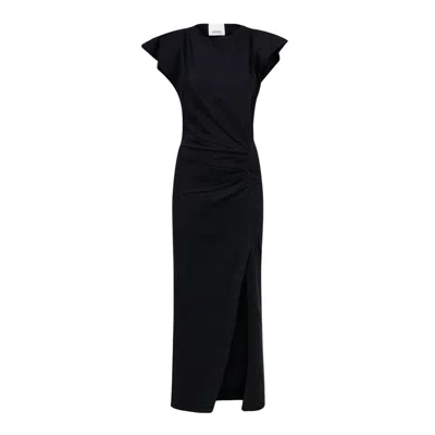 Isabel Marant Etoile  Nadela Cotton Draped Maxi Dress In Black