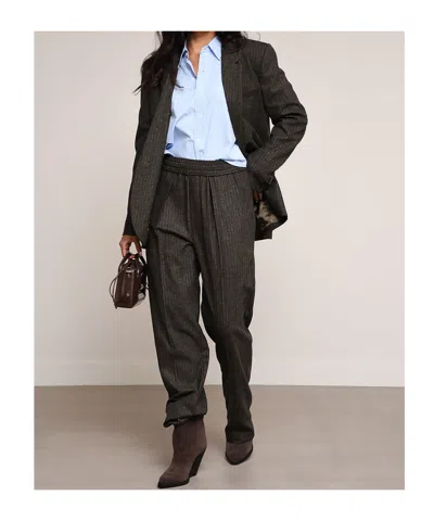 Isabel Marant Étoile Isabel Marant Pinstripe Elastic-waist Trousers In Gray