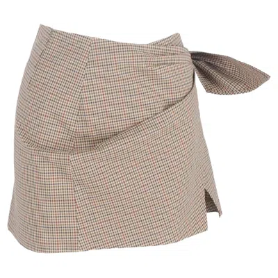 Isabel Marant Etoile  Plaid Mini Wrap Skirt In Brown Cotton