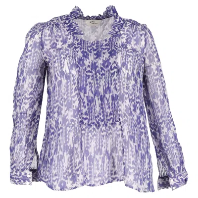 Pre-owned Isabel Marant Étoile  Printed Blouse In Blue Silk