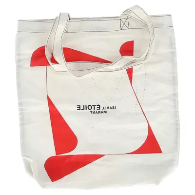 Isabel Marant Étoile  Printed Tote In White Canvas