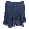 Isabel Marant Etoile  Stripe Mini Ruffled Skirt In Navy Blue Viscose In Blue