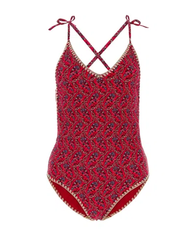 Isabel Marant Étoile Isabel Marant Swan Open Back One Piece Swimsuit In Red