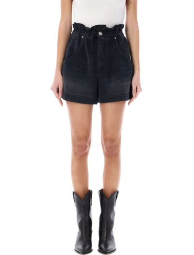 Isabel Marant Étoile Isabel Marant Titea High Waist Denim Shorts In Black