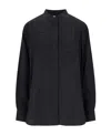 Isabel Marant Étoile Embroidered Stand Collar Long Sleeves Top In Black