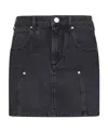 Isabel Marant Étoile Marant Etoile Vesna Denim Mini Skirt In Black