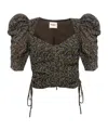 Isabel Marant Étoile Galaor Floral Printed Cropped Top In Black