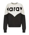 Isabel Marant Étoile Black And White Bi-color Sweatshirt With Contrasting Logo Lettering In Black