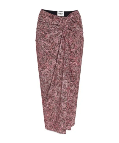 Isabel Marant Étoile Jeldia Graphic-print Midi Skirt In Pink